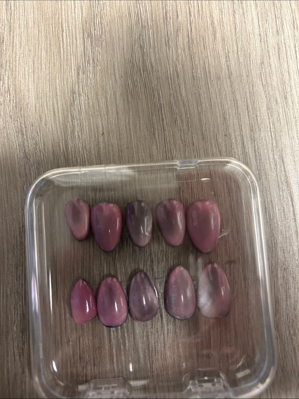 Purple cat eye handmade press on nails small